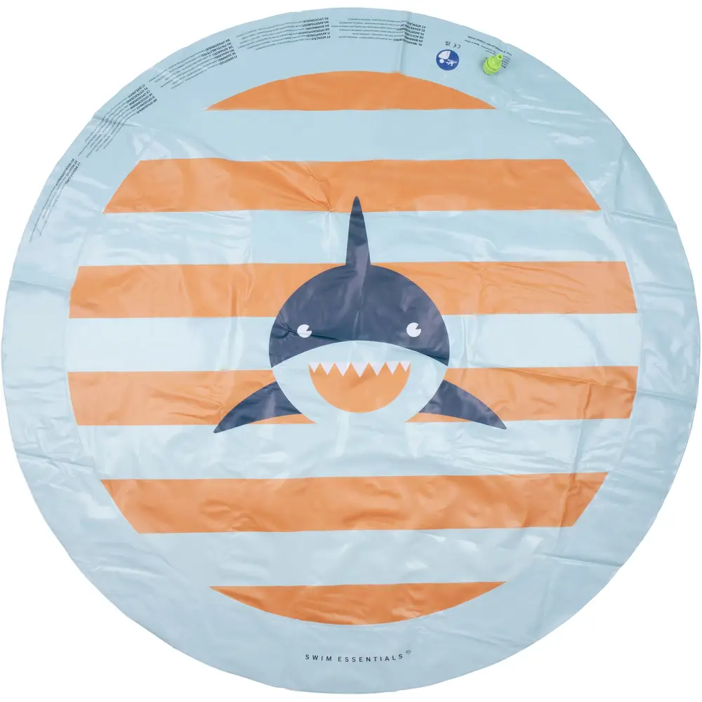 Swim Essentials waterspeelmat haai 150 cm - sproeier voor buiten