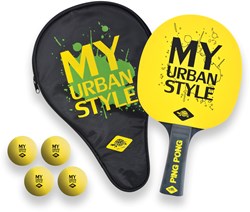 Schildkröt tafeltennis set My Urban Style met bat en 4 ballen