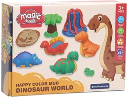 Lobbes kleisetje dino's - klei speelgoed voor kinderen - 4 kleuren