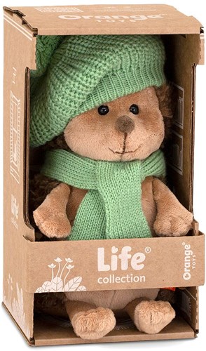 Orange Toys knuffel egel met groene baret - pluche speelgoed