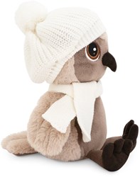 Orange Toys knuffel uil met witte muts en sjaal - pluche speelgoed