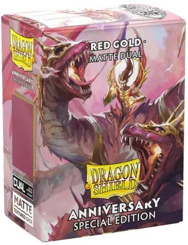 Asmodee sleeves Dragon Shield Matte Dual Pomegranate & Gold 100 stuks kaarten