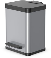 Hailo pedaalemmer afvalscheiding 2x9L metallic grijs prullenbak