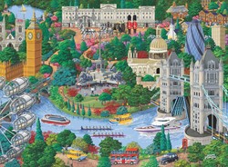 Wooden City Puzzels Wooden puzzle London sights 750 XL