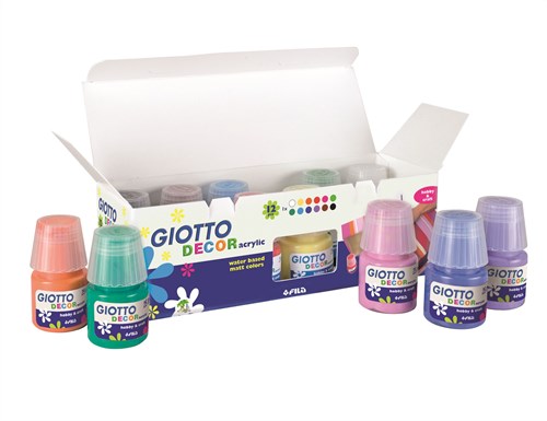 Giotto acrylverf set - Decor Acrylic 12 kleuren 25 ml tubes-2