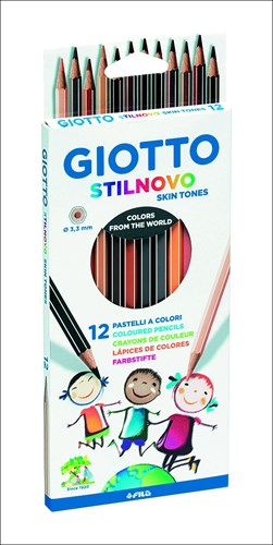 Giotto kleurpotloden - Stilnovo skin tones set van 12 in hangetui
