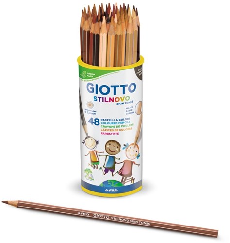Giotto kleurpotloden skin tones pot 48 stuks Stilnovo-2