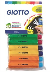 Giotto krijthouders set van 6 stuks geel voor schoolbordkrijt