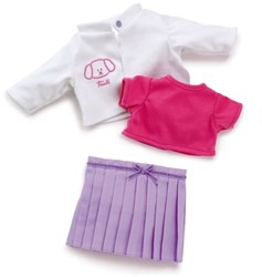 Trudi Kleding 36 cm. Set paarse rokje