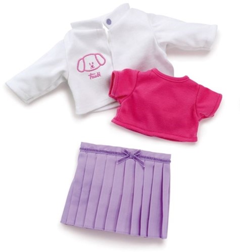 Trudi Kleding 36 cm. Set paarse rokje