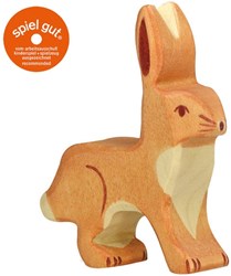 Holztiger houten haas speelfiguur - duurzaam speelgoed dier