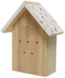Decoris insectenhuis grenen 21cm lieveheersbeestjes tuinaccessoire