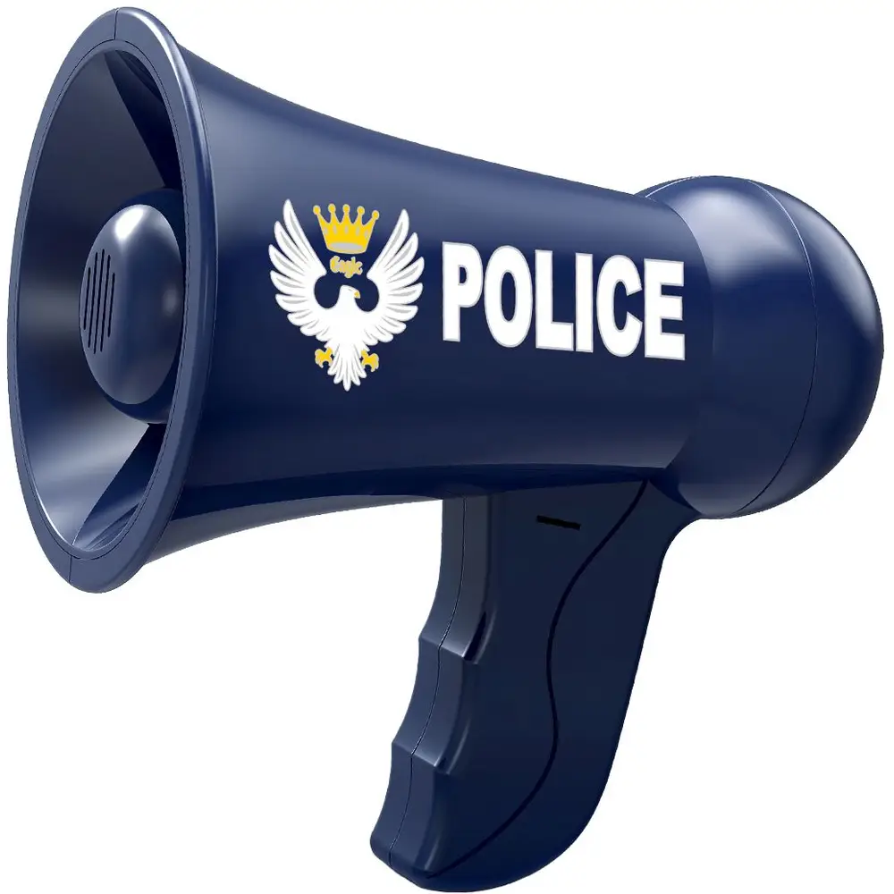 Vedes politie speelgoed megafon met geluid en spraakfunctie voor kinderen