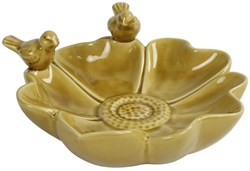 Countryfield vogelbad geel voor tuin of balkon 26x25x10,5cm decoratief