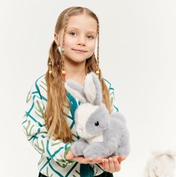 Orange Toys knuffel konijn grijs pluche 20cm zacht speelgoed