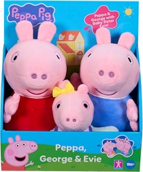 Chillfactor Peppa Pig knuffelset - Peppa, George en Evie 3-pack speelgoed