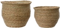 Decoris bloempot set handgemaakt kunststof voor binnen en buiten