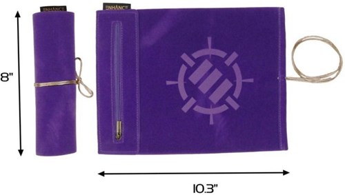Enhance Gaming dobbelstenen set en paarse Roll on a Scroll dobbelstenen etui-2