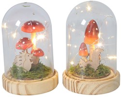 Countryfield LED paddenstoel stolp decoratie met verlichting 13,5cm