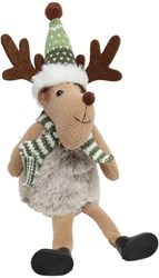 Countryfield hert decoratie bungelbenen Donny bruin groen 24cm tafel