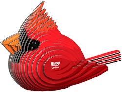 Eugy 3D puzzel vogel kardinaal - duurzaam karton dieren speelgoed