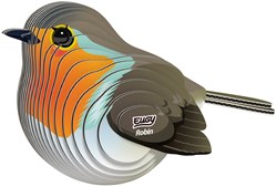 Eugy 3D puzzel roodborstje - kleurrijke dieren knutselset karton