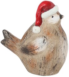 Countryfield decoratie vogel Koko S bruin porselein 11,5x4,5x12cm