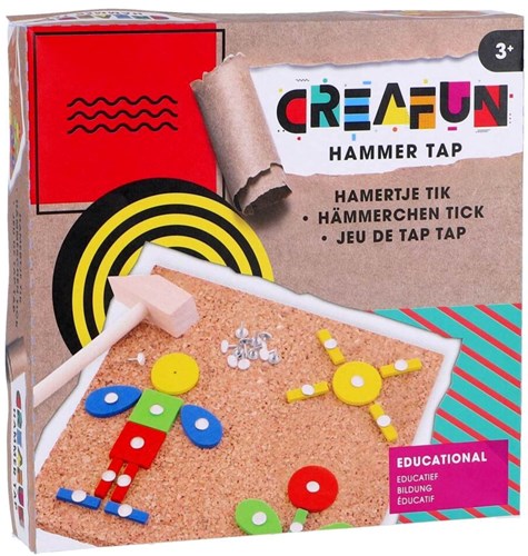 Creafun hamertje tik houten speelgoed 74-delig educatief spel