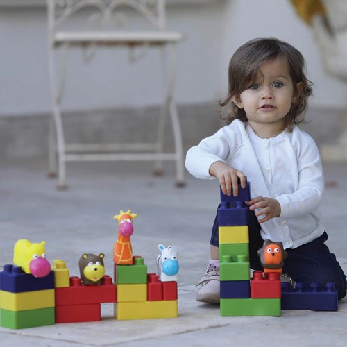 Edushape Mini Edu Dieren Set 6 Dieren + 22 Blokken-3