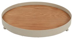Countryfield dienblad metaal crème rond decoratief Ø35cm