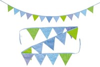 Goki katoenen vlaggenlijn blauw-groen 220 cm decoratie