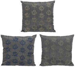Decoris buitenkussen grijs bloem 45x45 voor tuin of balkon