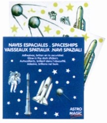 Harlekijn glow in the dark stickers ruimteschepen - muurstickers set 10 stuks