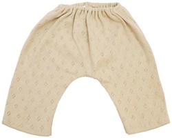 Asi poppenkleding lange katoenen broek zandkleurig poppenoutfit