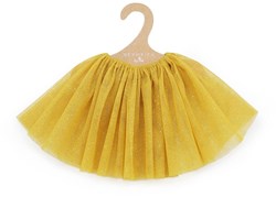 Asi poppenrok tule okergeel goud - poppenkleding accessoire