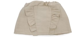 Asi poppenrokje - korte rok met kanten rand, zandkleurig, poppenkleding