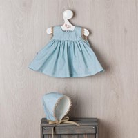 Asi poppenkleding jurk Estrella oudblauw - poppenoutfit