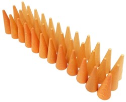 Grapat houten speelgoed Mandala oranje kegels - open ended play