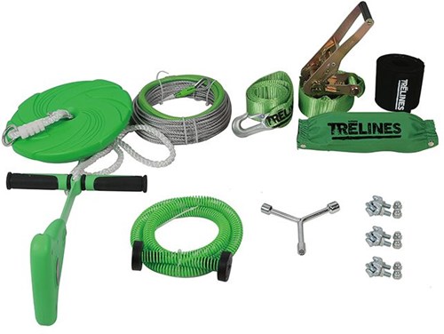Trelines zipline buitenspeelgoed 30m met rem - Quickset - avontuurlijke speelset-3