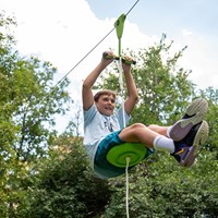 Trelines zipline buitenspeelgoed 30m met rem - Quickset - avontuurlijke speelset