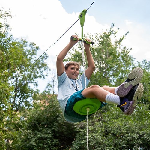 Trelines zipline buitenspeelgoed 30m met rem - Quickset - avontuurlijke speelset
