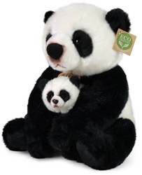 Rappa knuffel panda met baby - zachte pluche knuffel 27 cm panda