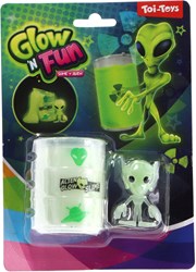 Olievat slijm glow in the dark met alien speelgoed slijm glow effect