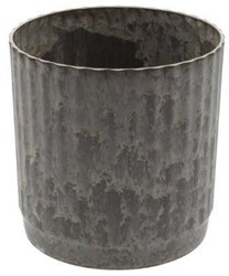 HBX natural living bloempot kunststof ribbel design meerkleurig 17x18cm