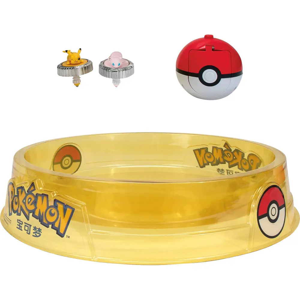 Jazwares Pokémon Battle Spinners speelset met stadion Pikachu Mew