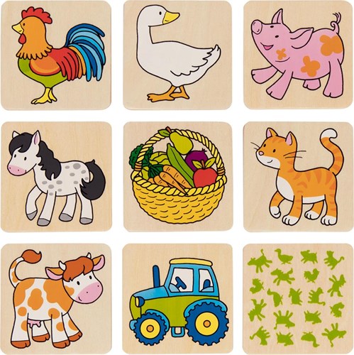 Goki houten memospel boerderijdieren - educatief geheugenspel voor kinderen-2