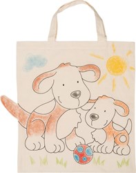 Goki katoenen draagtas honden - schoudertas voor kinderen multicolor