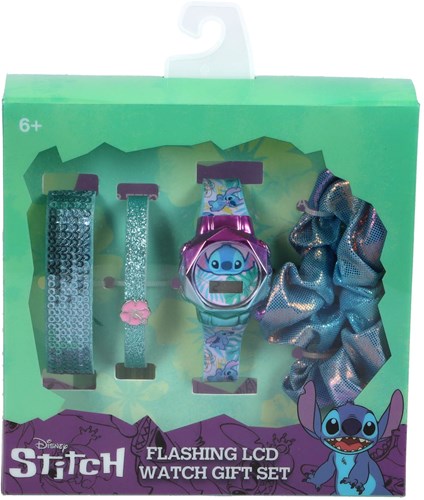 Accutime Stitch kinderhorloge cadeau set met accessoires - digitaal horloge