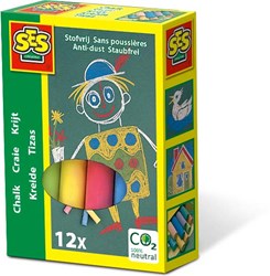 Ses krijt set 12 kleuren - stoepkrijt voor kinderen
