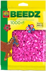 Ses strijkkralen neon roze 1000 stuks - creatieve kralen set